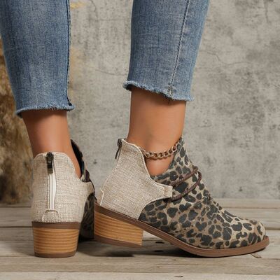 Savannah Contrast Canvas Low Heel Boots