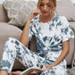 Full Size Tie-Dye Tee and Drawstring Waist Joggers Lounge Set