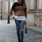 Color Block Round Neck Sweater