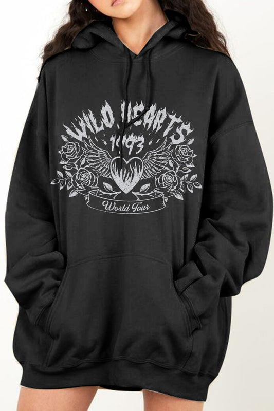 Simply Love Full Size WILD HEARTS 1993 WORLD TOUR Graphic Hoodie