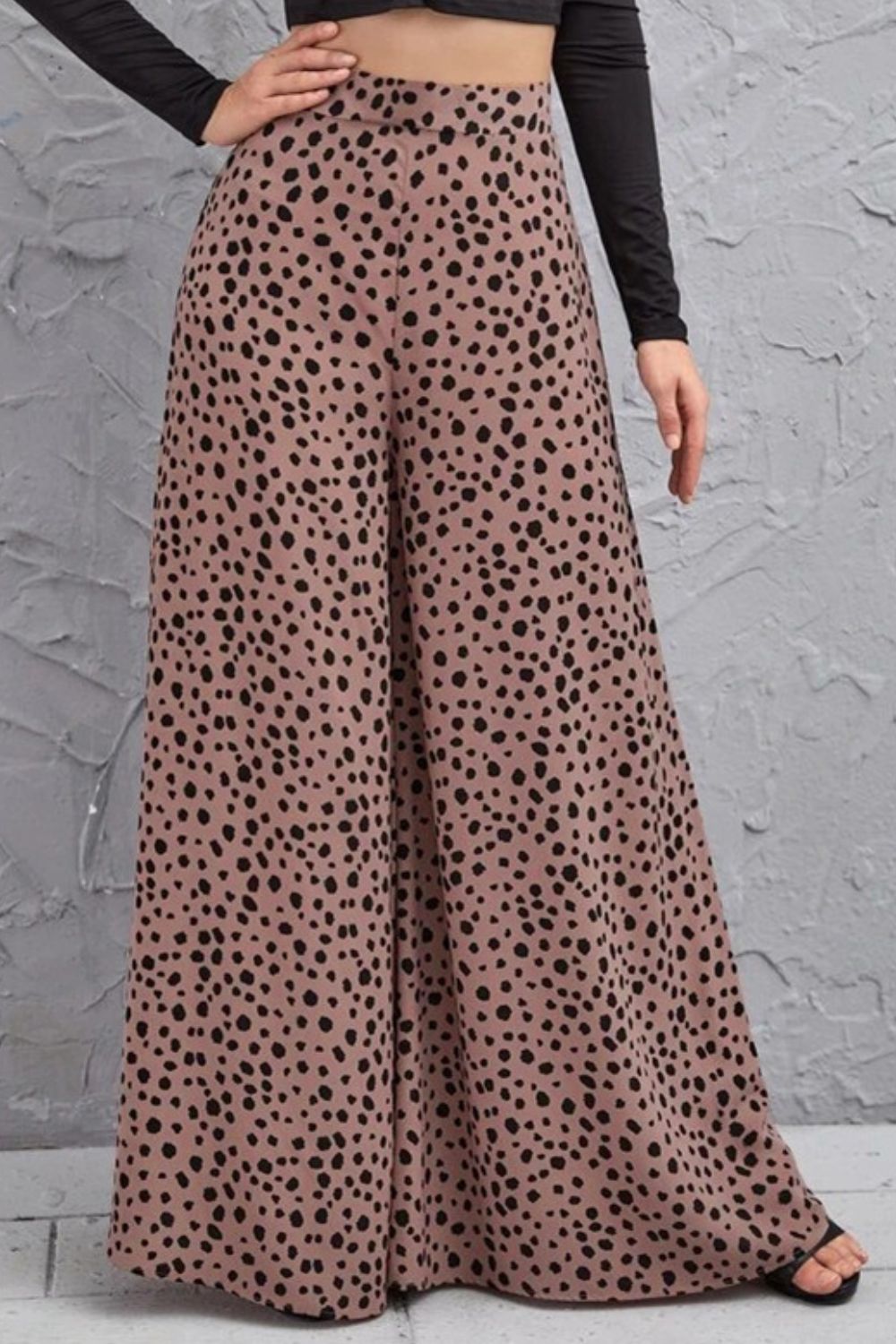 Women's Animal Print High-Rise Pants Culottes