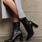 Weeboo Stacy Block Heel Sock Black Boots