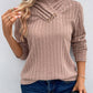 Ribbed Turtleneck Long Sleeve Sweater