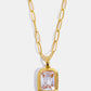 Zircon 18K Gold-Plated Geometrical Shape Pendant Necklace