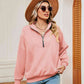 Full Size Half-Zip Dropped Shoulder Sweatshirt