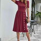 Button Detail Tee Dress with Pockets