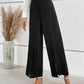 Chain Detail Slit Straight Pants
