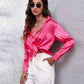Collared Neck Buttoned Long Sleeve Shirt
