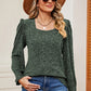 Square Neck Flounce Sleeve T-Shirt