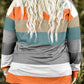 Plus Size Striped Slit Long Sleeve T-Shirt