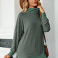 Slit Mock Neck Long Sleeve T-Shirt