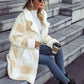 Adrien Planet Beige Full Size Plaid Button Down Coat with Pockets