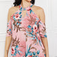 Women's Sew In Love Full Size Fresh-Cut Flowers Cold-Shoulder Midi Dress