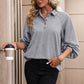 Collared Neck Raglan Sleeve Blouse