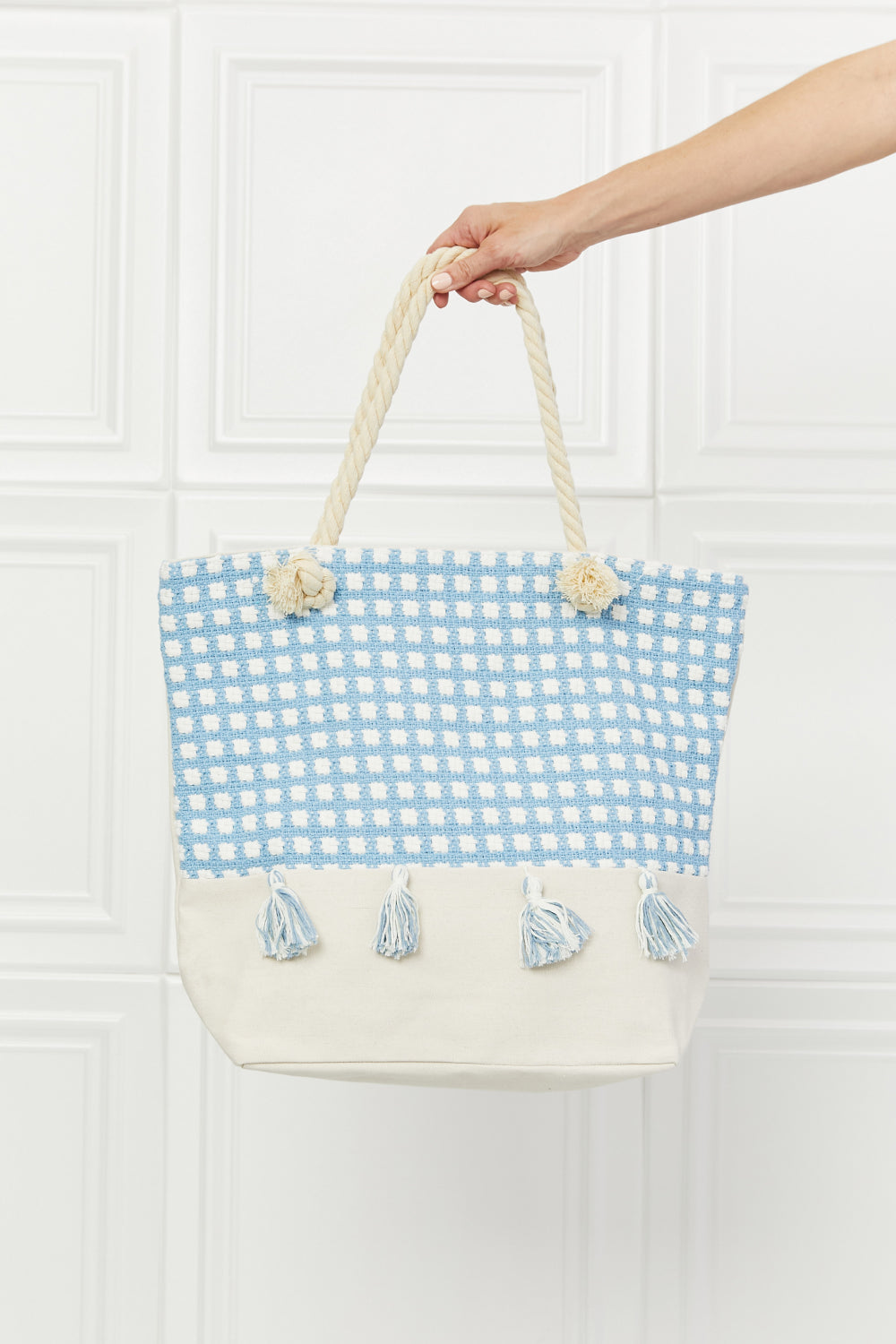 Justin Taylor Picnic Date Tassle Tote Bag *