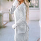 SkyMarie Striped Open Front Longline Cardigan