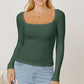 Square Neck Long Sleeve T-Shirt