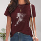 Horse Round Neck Short Sleeve T-Shirt