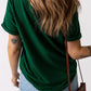 Round Neck Cuffed Short Sleeve Tee