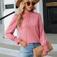 Round Neck Flounce Sleeve Blouse