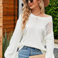 Beauteous Openwork Round Neck Dropped Shoulder Knit Top