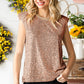 Women's Sequin Round Neck Capped Sleeve Tank