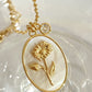 Flower Shell Pendant Copper Necklace