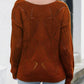 TrendiStyles Openwork V-Neck Dropped Shoulder Sweater 🦋