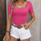 Square Neck Short Sleeve Sweater