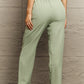 Light Green Tie Waist Long Pants