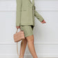 HANNAH MEA Full Size Long Sleeve Blazer and Shorts Set