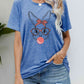 Seasonal Easter Bunny Graphic Round Neck T-Shirt