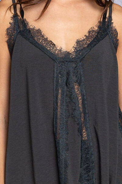 POL Lace Detail V-Neck Cami *