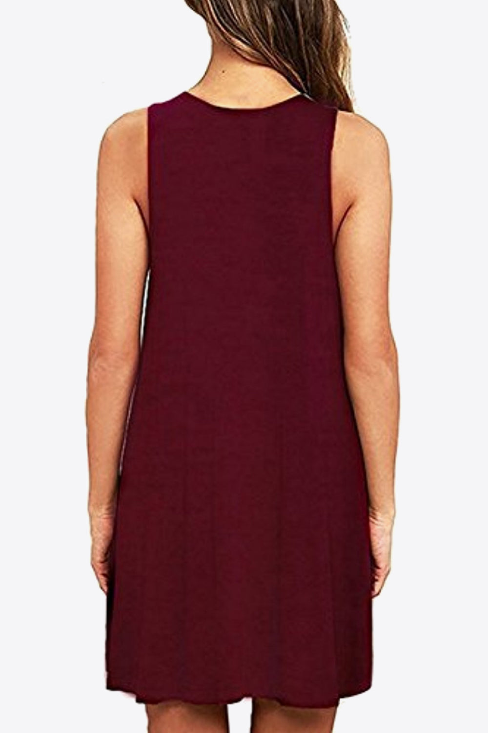 Women's Full Size Round Neck Sleeveless Dress with Pockets