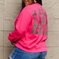 Simply Love Full Size Christmas Themed Letter Graphic Long Sleeve Sweatshirt