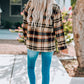 Plaid Button Front Shirt Jacket with Breast Pockets