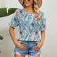 Full Size Round Neck Flounce Sleeve Blouse