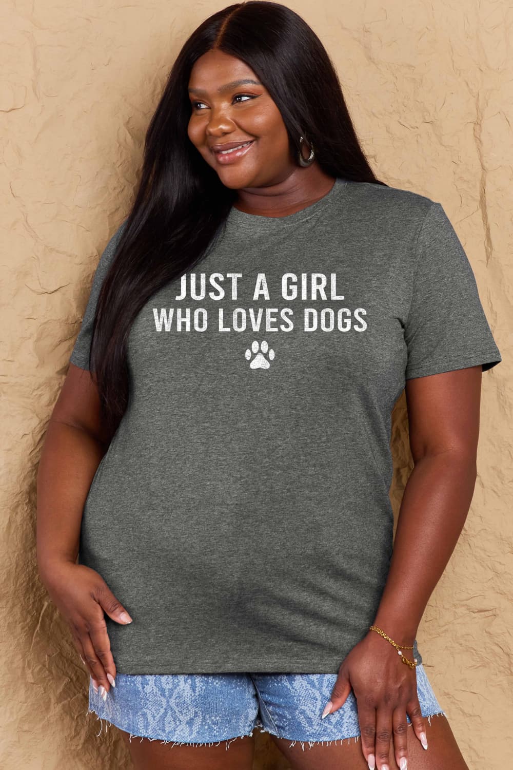 Malibu Dreams Simply Love Full Size Dog Paw Graphic Cotton T-Shirt