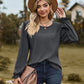 Full Size Round Neck Puff Sleeve Blouse