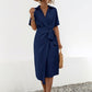 Tied Slit Short Sleeve Dress