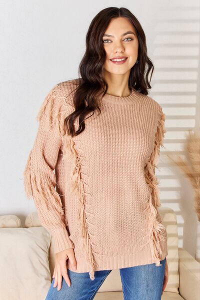 And The Why Tassel Detail Long Sleeve Sweater *