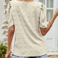 Women's Swiss Dot Short Puff Sleeve Top