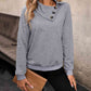 Mock Neck Raglan Sleeve Buttoned Sweatshirt