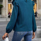 Full Size Mock Neck Ruffle Shoulder Blouse