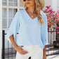 V-Neck Three-Quarter Sleeve Top