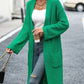 Dropped Shoulder Long Sleeve Cardigan with Pocket