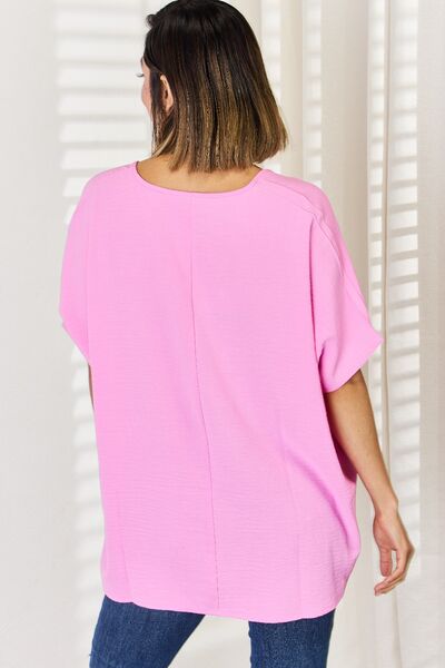 Zenana Texture Short Sleeve T-Shirt *