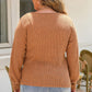 Plus Size Ribbed Scoop Neck Long Sleeve T-Shirt