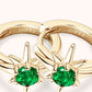 Gold Lab-Grown Emerald Huggie Earrings