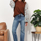 And The Why Chestnut Brown Full Size Foil Printed Sleeve Top